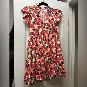 Floral Dress with Ruffle Sleeves